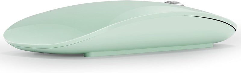 TENMOS M18 Bluetooth Mouse, USB C Rechargeable Wireless Mouse, Triple Mode (Dual Bluetooth+USB) Computer Silent Mice Portable with USB Receiver and Type C Adapter for Laptop/MacBook/iPad/PC - Green - Image 1
